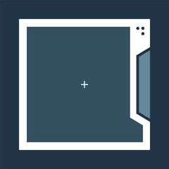 Futuristic square background. Social media frame vector illustration.