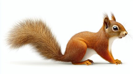 Obraz premium Playful squirrel encounters in a natural forest setting captured wildlife action close-up view