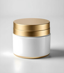 Blank white cosmetic and beauty product for body care, face or gel for beauty skin  isolated on a white background, beauty cream jar, blank template empty and clean jar with cap for cosmetic cream