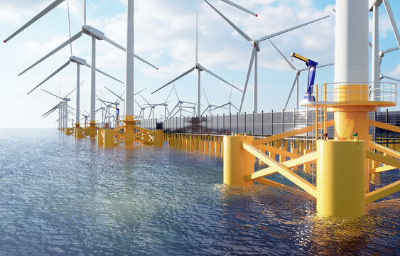 floating solar with offshore wind turbines