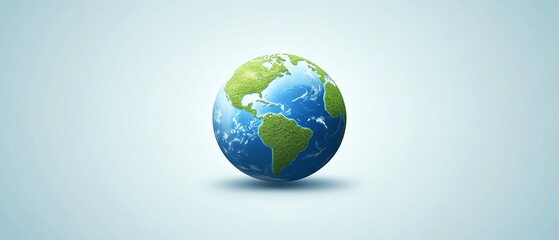 A clean and vibrant blue and green Earth globe, Earth Day logo design, ecoconscious environmental protection, Save the Planet concept, sustainability message