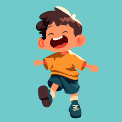 Happy and fun baby boy illustrator 