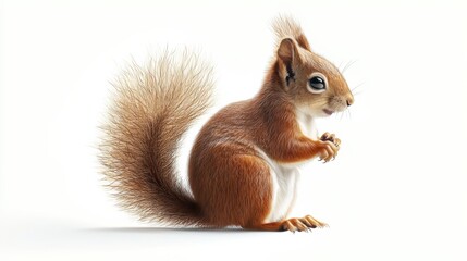 Obraz premium Squirrel in forest clearing close-up wildlife photography of a playful nut eater