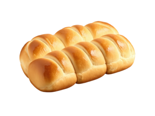 Dinner Rolls, golden pull-apart rolls, steam rising from soft interior, isolated on transparent, dynamic stock photo