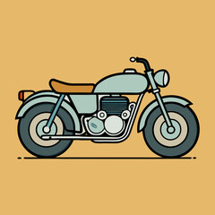 Fototapeta premium Classic Vintage Motorcycle Illustration - Retro Minimalist Design