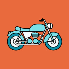 Classic Vintage Motorcycle Illustration - Retro Minimalist Design