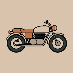 Fototapeta premium Classic Vintage Motorcycle Illustration - Retro Minimalist Design
