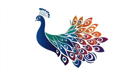 Artistic viewpoint vibrant peacock and nature's colorful feathers in digital illustration