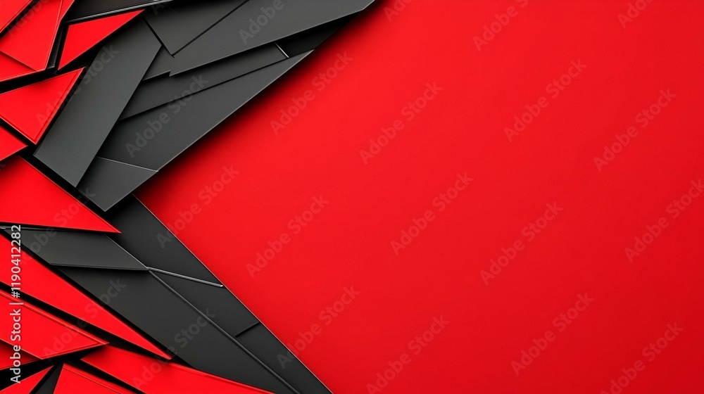 Poster dynamic contrast, a bold red and black backdrop creating an energetic and striking visual atmosphere