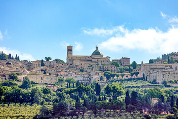 Fototapeta premium Cathedral of San Rufino. Assisi Cathedral, dedicated to San Rufino, is the main church in Assisi, Italy.
