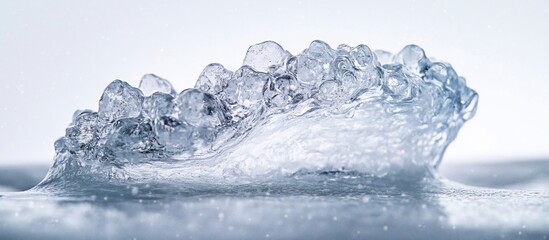 Obraz premium Close-up of a melting ice formation.