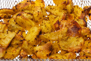 fried potatoes isolated