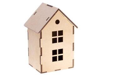 cardboard house isolated