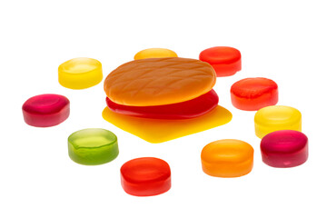 jelly fruit candies isolated