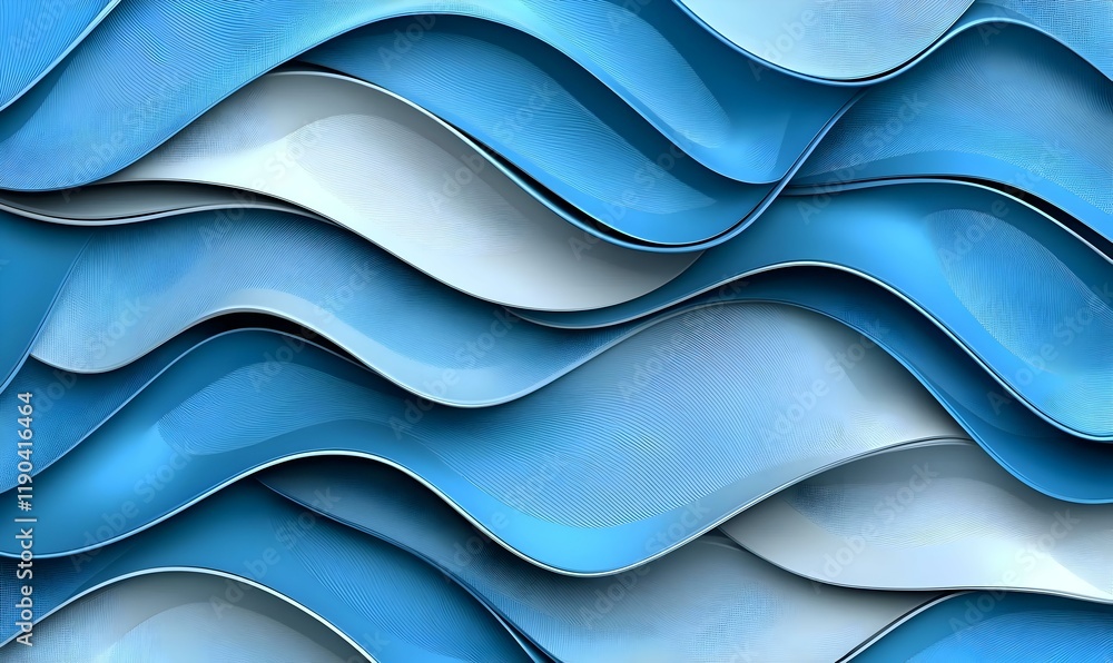 Poster Oceanic Flow, An intricate wave design reflecting the dynamic movement and rhythm of ocean currents, showcasing fluidity and motion.