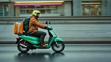 man on a scooter delivering food