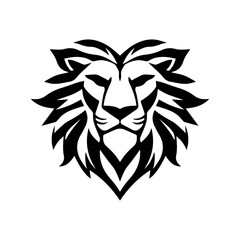 Lion Head Logo Design Silhouette Vector Illustration