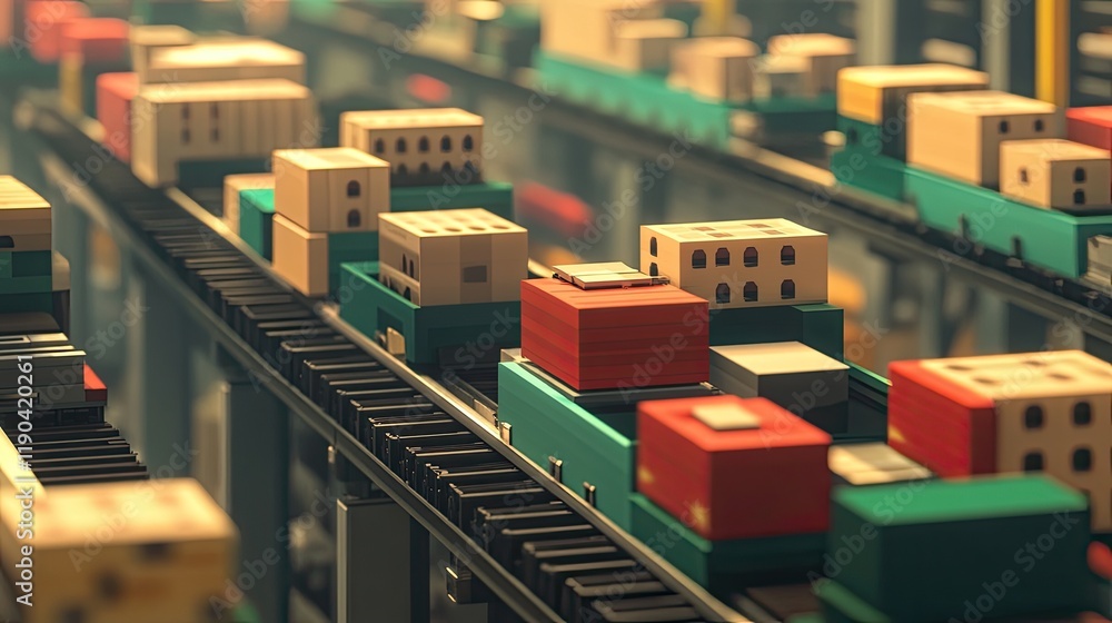 Poster automated cargo system transporting packages on conveyors