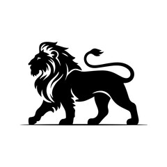 Majestic Lion Silhouette Vector with Bold Details