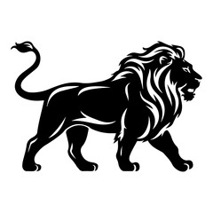 Majestic Lion Silhouette Vector with Bold Details