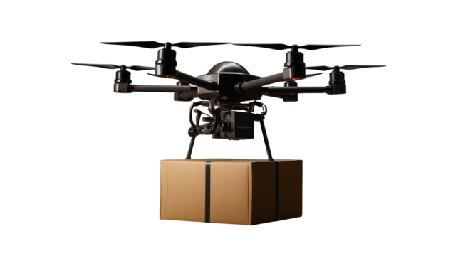 Drone Delivery Service: Futuristic Package Transportation with Unmanned Aerial Vehicle