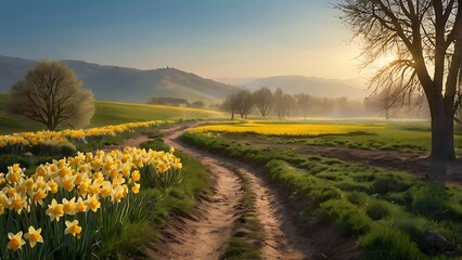 sunrise over the field