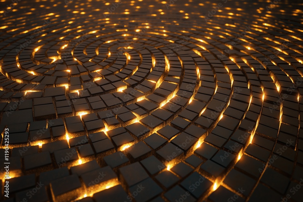 Aufkleber A 3D mosaic of glowing shards arranged in a mesmerizing spiral pattern