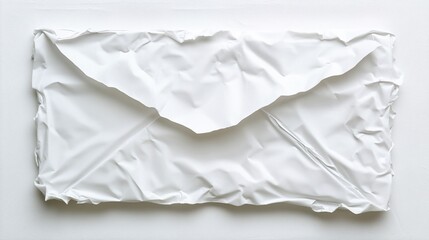 Obraz premium Crumpled white envelope on white background.
