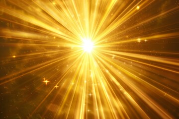A burst of radiant yellow beams emanating from a central point, creating a captivating effect of light and energy, Radiant yellow beams shining from a central point