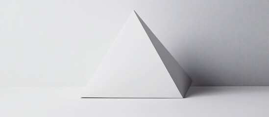White triangular pyramid on white background.