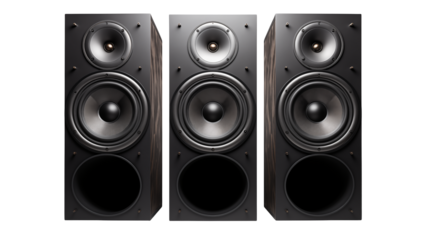 High-End Audio System: Three Tower Speakers for Home Theater Setup