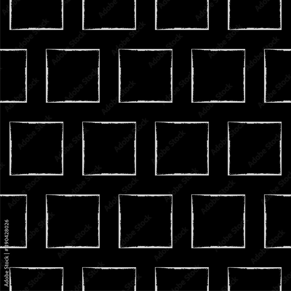 Poster grunge frame pattern seamless isolated on black background