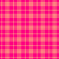 Fototapeta premium Plaid with twill weave repeat pattern in pink.Gingham seamless pattern with stripes.Checkered tartan Geometric graphic vector illustration background for fabric and prints.