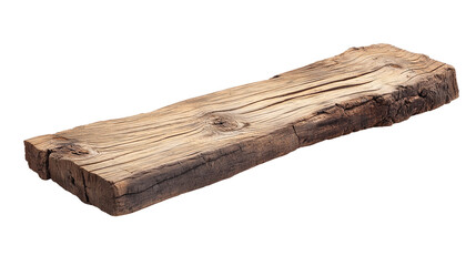 Fototapeta premium weathered old wood board, rustic cracked plank, cutout png