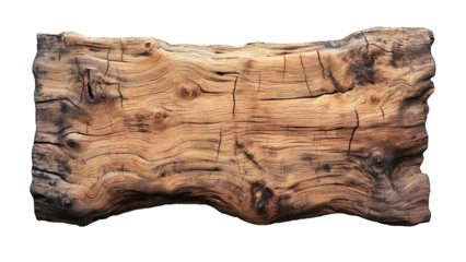weathered old wood board, rustic cracked plank, cutout png