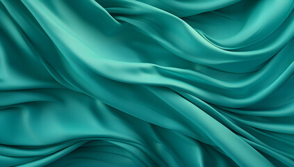 Silky Turquoise Fabric With Flowing Texture and Soft Folds