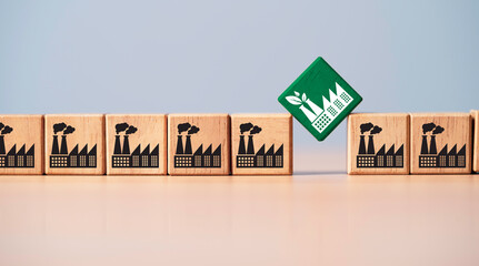 Green factory interrupt among pollution manufacturing for green economy to reduce carbon dioxide...