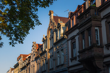 Häuserzeile an der Teggingerstraße in Radolfzell am Bodensee