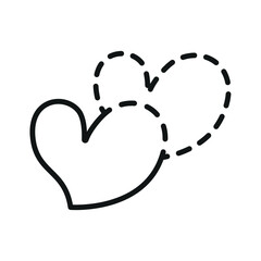 Love heart form shape icon featuring a modern and minimalist look, ideal for adding a contemporary touch to love, lifestyle, or social media-themed designs