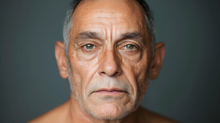 Close-up portrait of an elderly Brazilian man