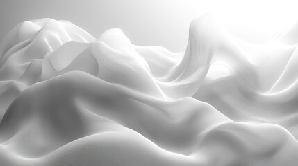 Obraz premium An abstract white wavy background illustration evokes a sense of fluidity and movement