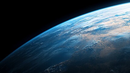 Fototapeta premium Stunning view of Earth from space, showcasing its vibrant blue oceans, swirling clouds, and landmasses.