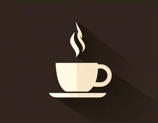 Obraz premium Minimalist coffee cup icon 