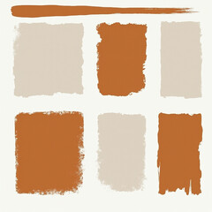 An abstract composition featuring a series of textured paint swatches in warm earthy tones, ideal for design projects.
