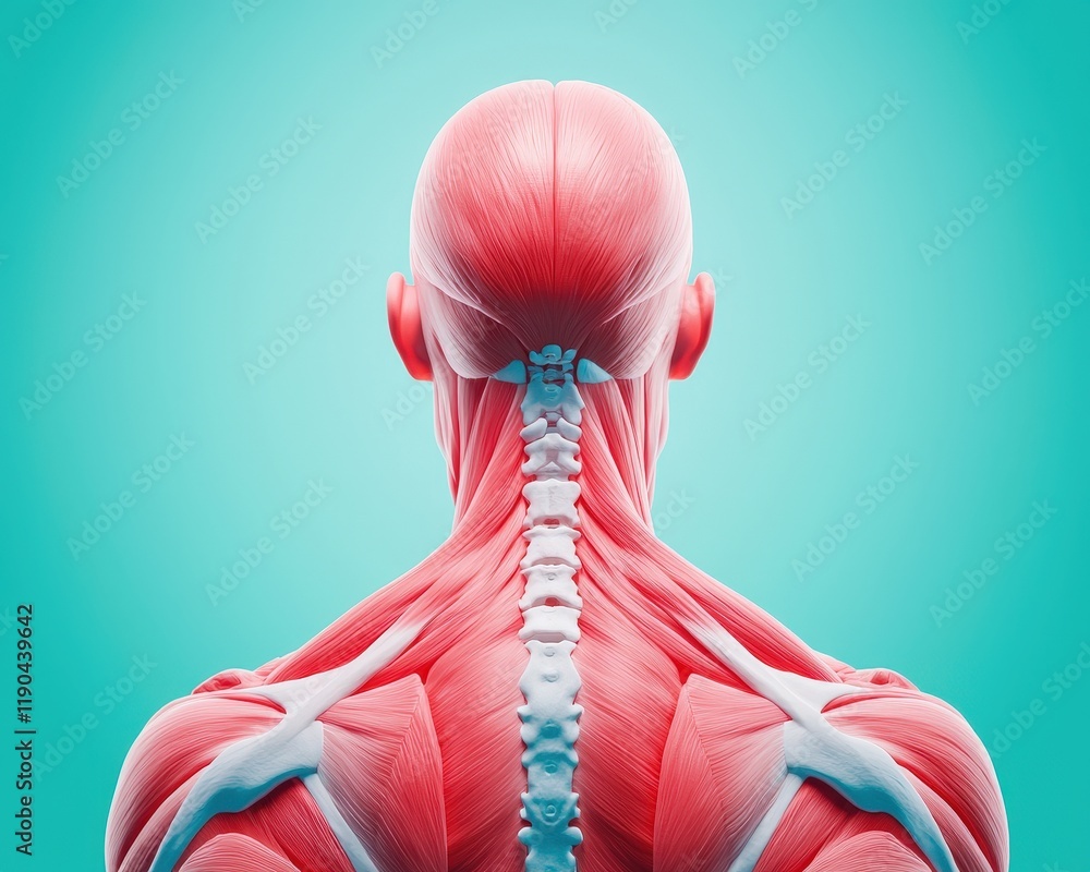 Poster a muscle map showing trigger points in the trapezius area.