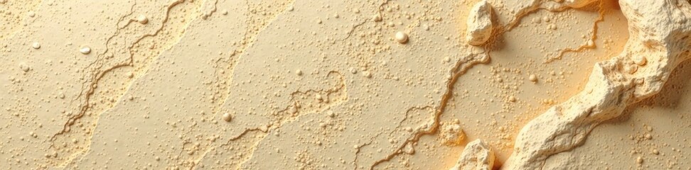 Obraz premium Textured beige rock wall, abstract warm tones, weathered, earthy, detail