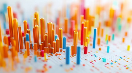Obraz premium Abstract 3D colorful data visualization chart.