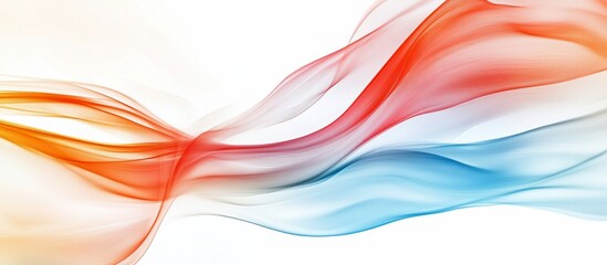 Abstract colorful smoke wave flowing on white background.