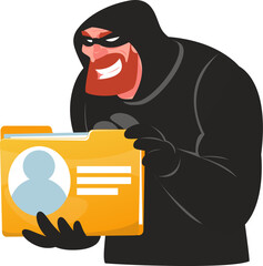 scammer or thief steals file with personal data