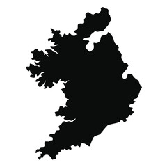 Irish Map Silhouettes Icon, Ireland Map Vector, St. Patrick’s Day Silhouette, Irish Festival Symbol, Flat Design, Isolated Graphic, Celtic Illustration, Holiday Decoration, Geography Icon